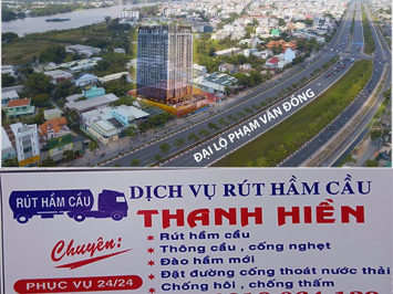 Rút hầm cầu tại tòa nhà văn phòng thành phố Thủ Đức